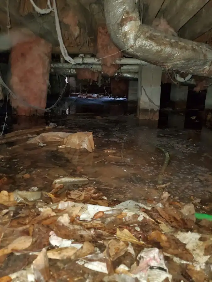 Crawl space flood assessment for Commercial Water Damage Restoration in Gardere